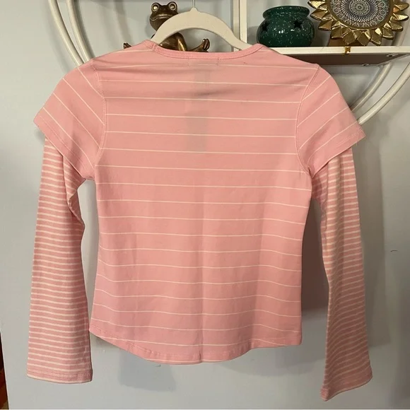 Ralph Lauren Large L 10-12 Pink Striped Long Sleeve Shirt NWT - Picture 2 of 6